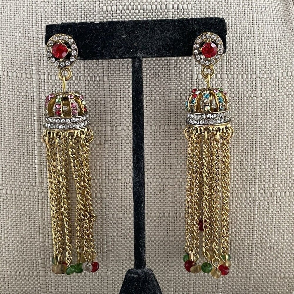 Women Earrings Gold Tone Drop Down Chandelier Fashion Jewelry Earring New